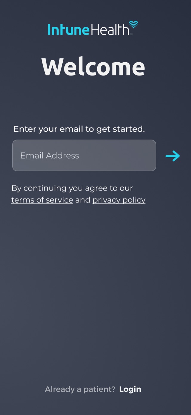 IntuneHealth app welcome screen